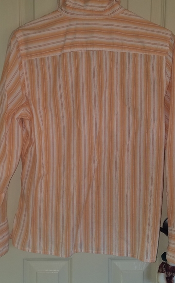 AEO button down womens striped orange Vintage - Picture 2 of 8